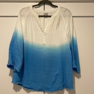 Chicos gauze ombré tunic.  Size 2 (L).